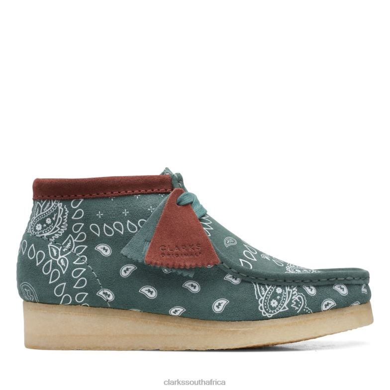 Green Paisley Clarks Wallabee Boot Green Paisley 840405347 Unisex Clarks Green Paisley