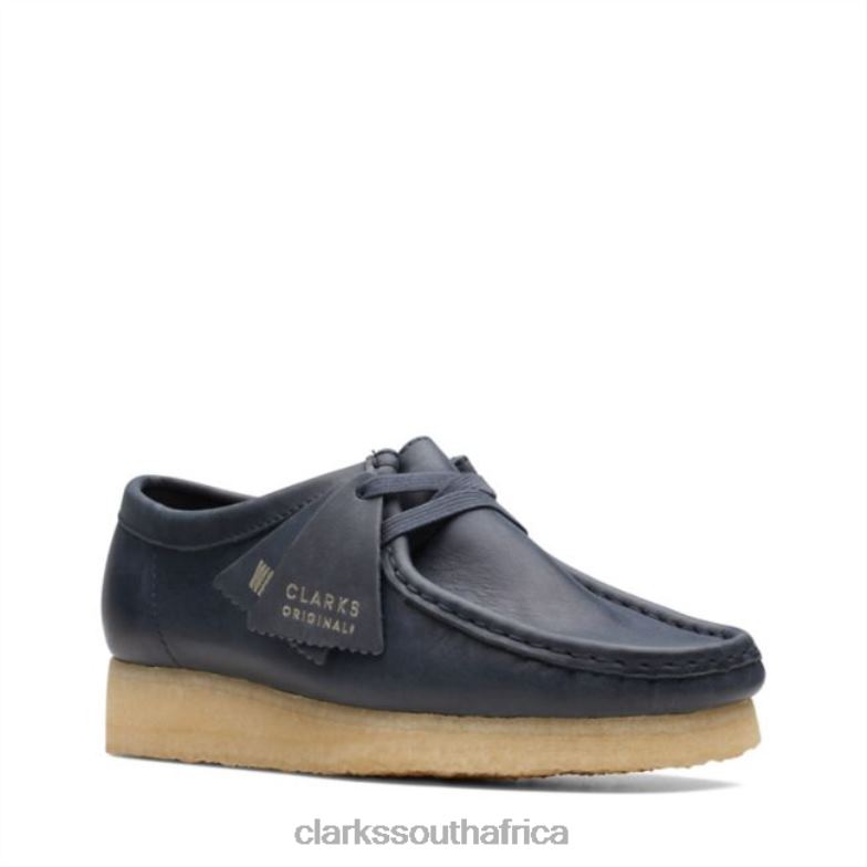 Navy Leather Clarks Wallabee 840406040 Unisex Clarks Navy Leather