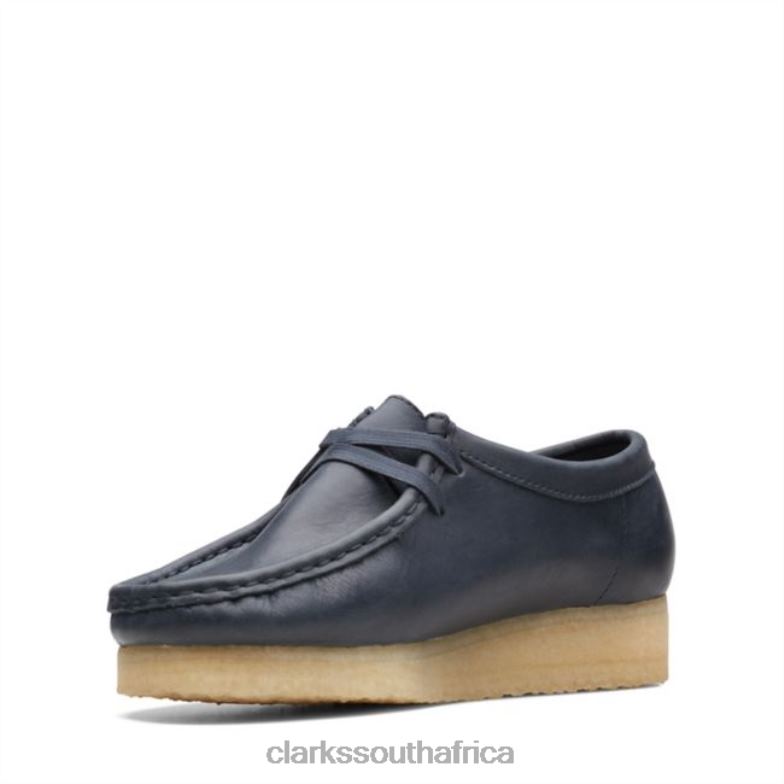 Navy Leather Clarks Wallabee 840406040 Unisex Clarks Navy Leather