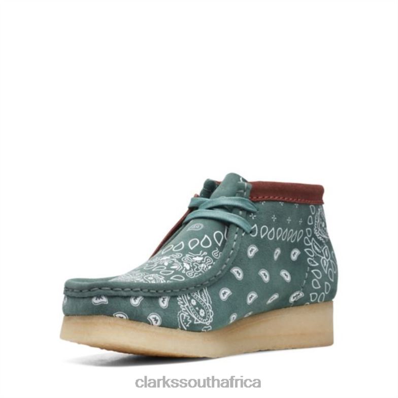 Wallabee Boot Green Paisley Green Paisley Clarks 840406038 Unisex Clarks Green Paisley