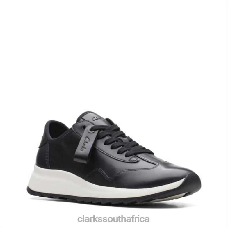 Black Leather Clarks Dash Lite Lo Black Leather 840406088 Unisex Clarks Black Leather