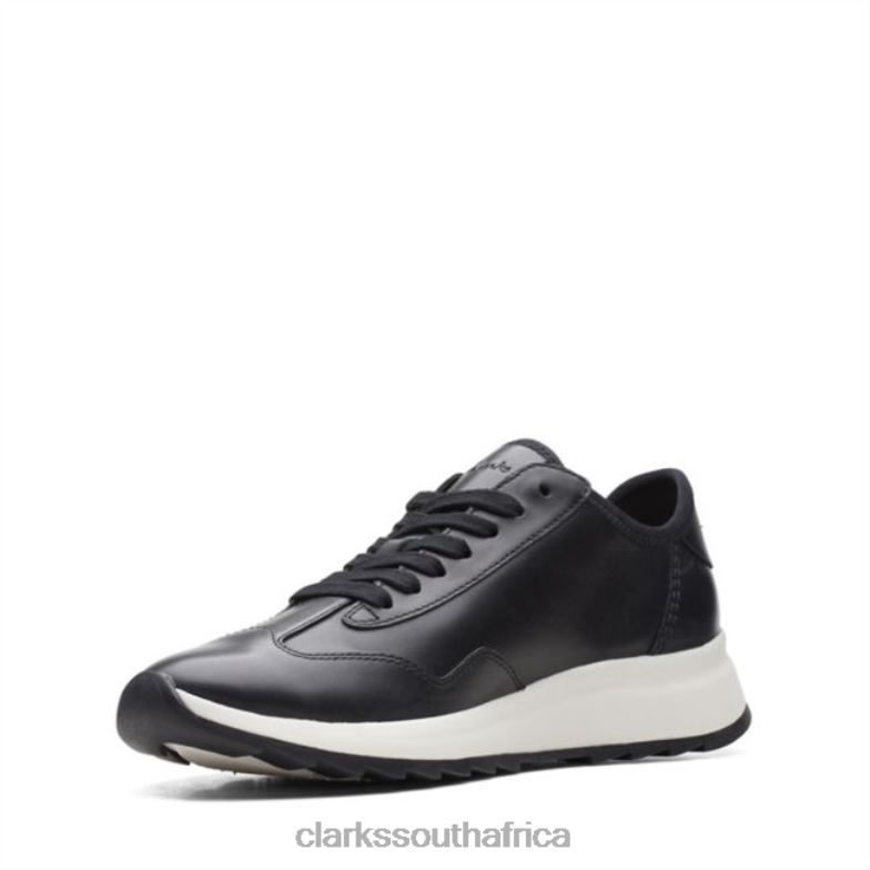Black Leather Clarks Dash Lite Lo Black Leather 840406088 Unisex Clarks Black Leather