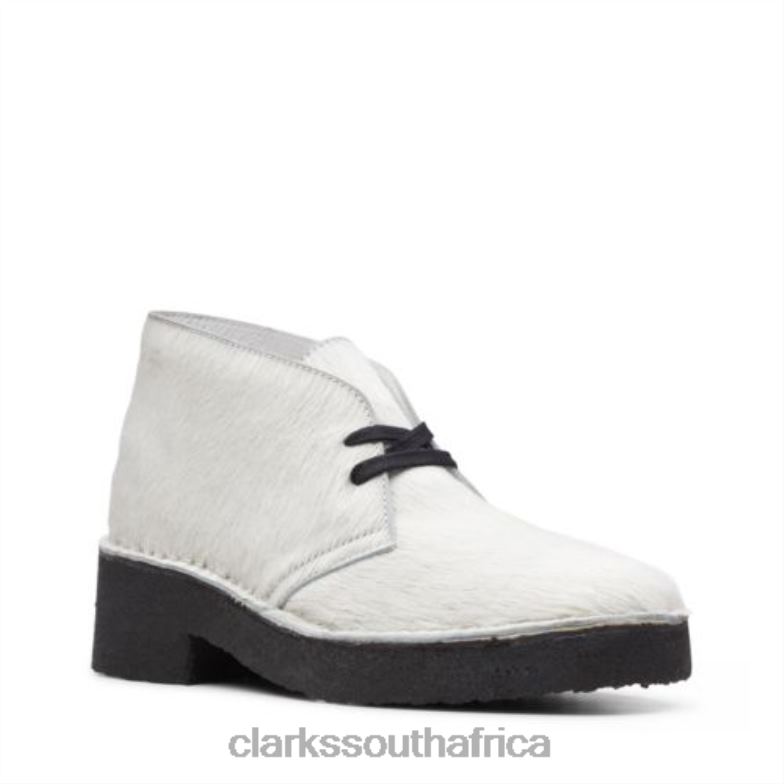 Clarks Arisa Desert Off White Hairy 840404162 Unisex Clarks Off White Hairy