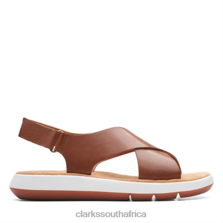 Clarks Dark Tan Leather Jemsa Cross Dark Tan Leather 840406369 Unisex Clarks Dark Tan Leather