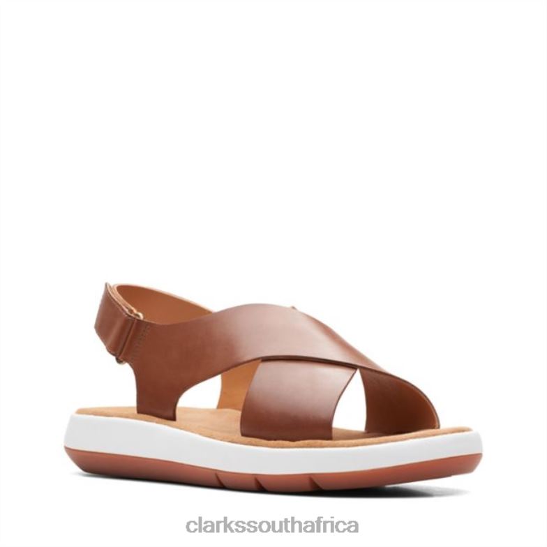 Clarks Dark Tan Leather Jemsa Cross Dark Tan Leather 840406369 Unisex Clarks Dark Tan Leather