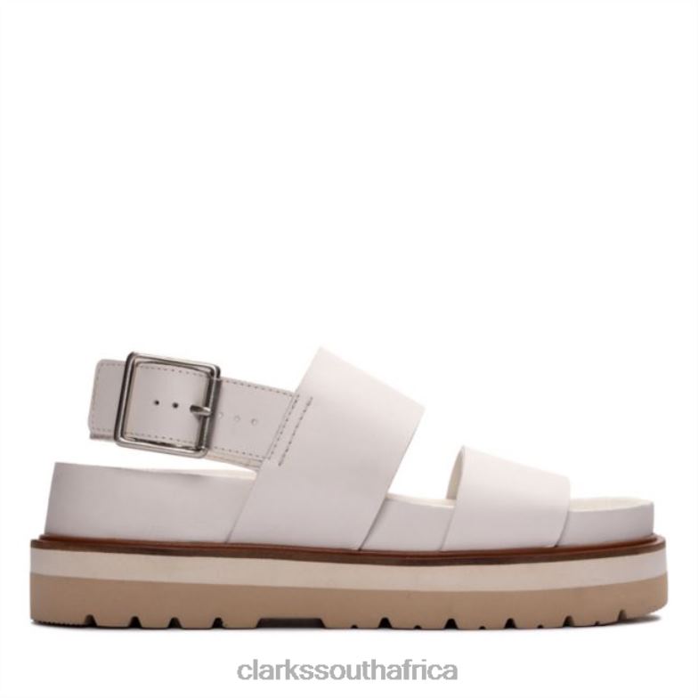 Clarks White Leather Orianna Strap White Leather 840405217 Unisex Clarks White Leather