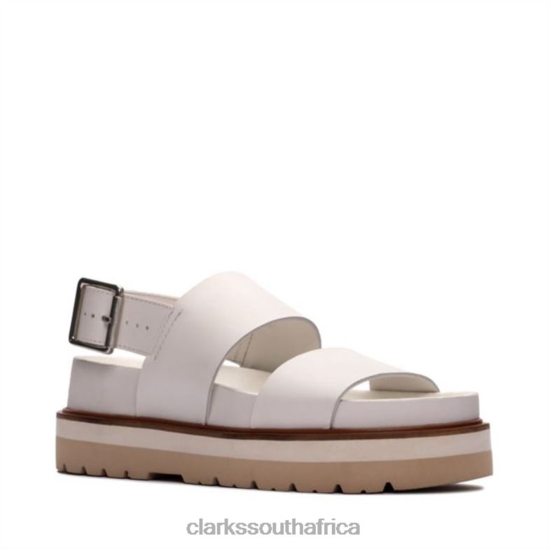 Clarks White Leather Orianna Strap White Leather 840405217 Unisex Clarks White Leather
