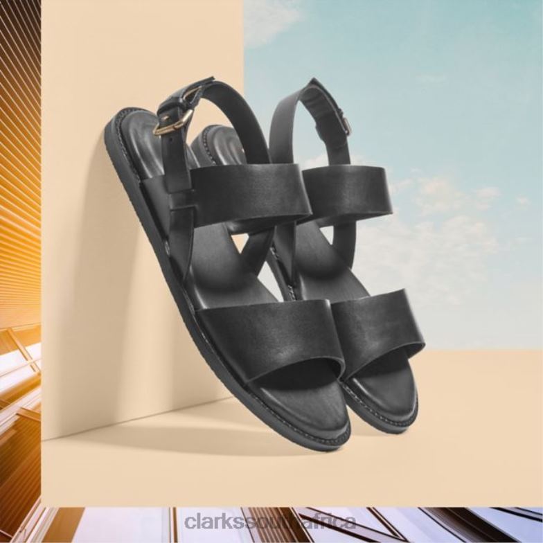 Karsea Strap Black Leather Clarks Black Leather 840405205 Unisex Clarks Black Leather