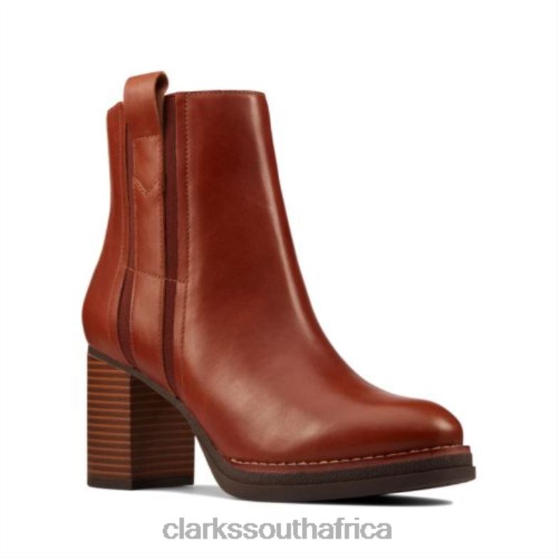 Mable Easy Clarks Dark Tan Leather 840404119 Unisex Clarks Dark Tan Leather