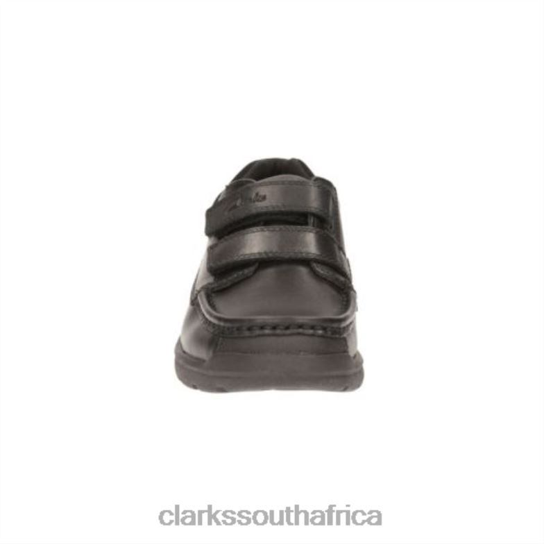 Black Leather Clarks Obie Play Jnr G Fit 840404995 Unisex Clarks Black Leather