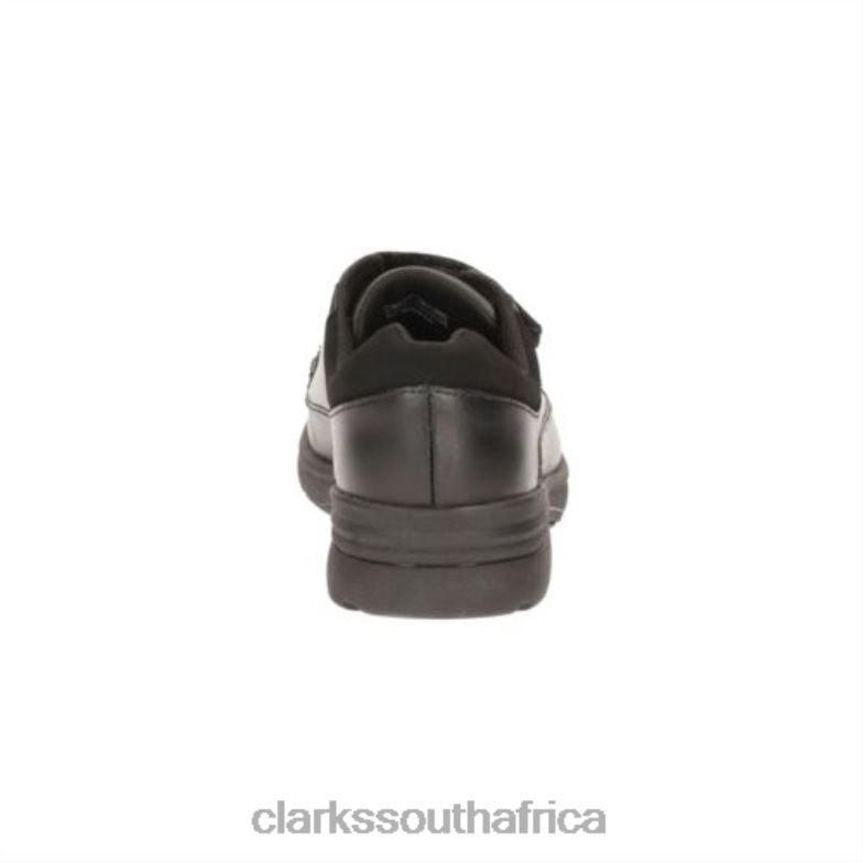 Black Leather Clarks Obie Play Jnr G Fit 840404995 Unisex Clarks Black Leather