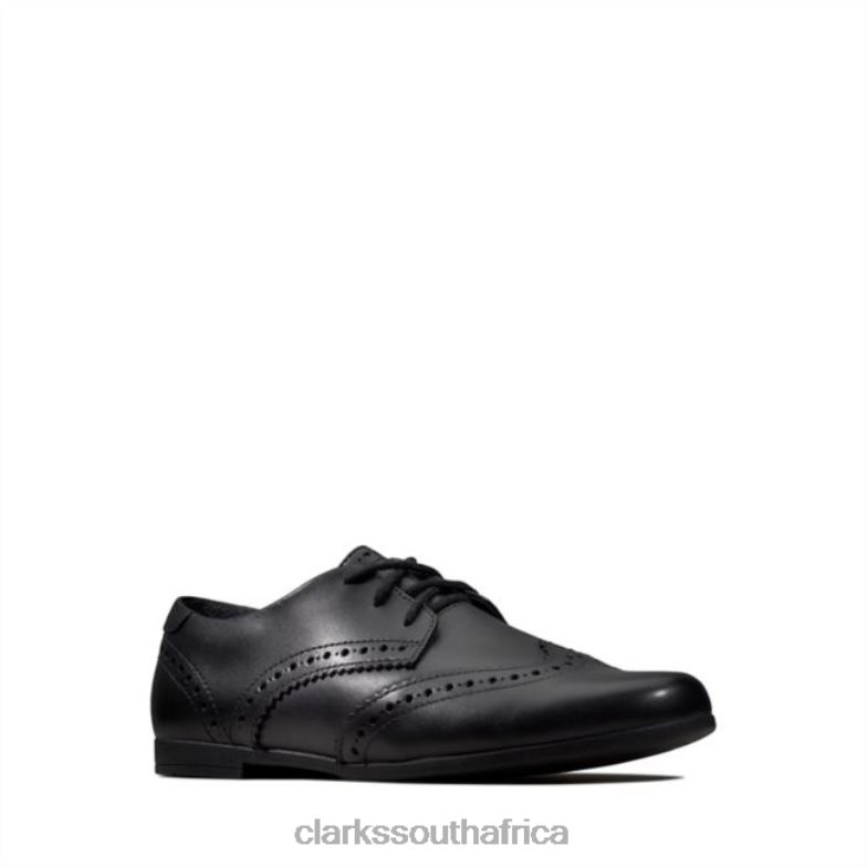 Black Leather Clarks Scala Lace Kid Black Leather 840405864 Unisex Clarks Black Leather