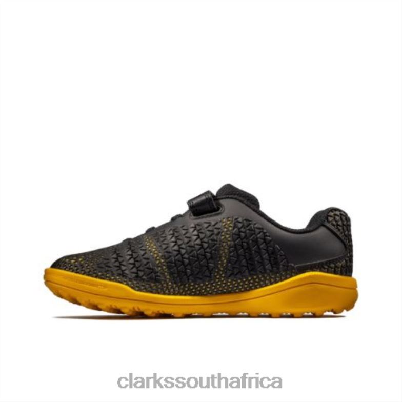 Black/Yel Low Award Swift Jnr F Fit Clarks 840404940 Unisex Clarks Black/Yellow