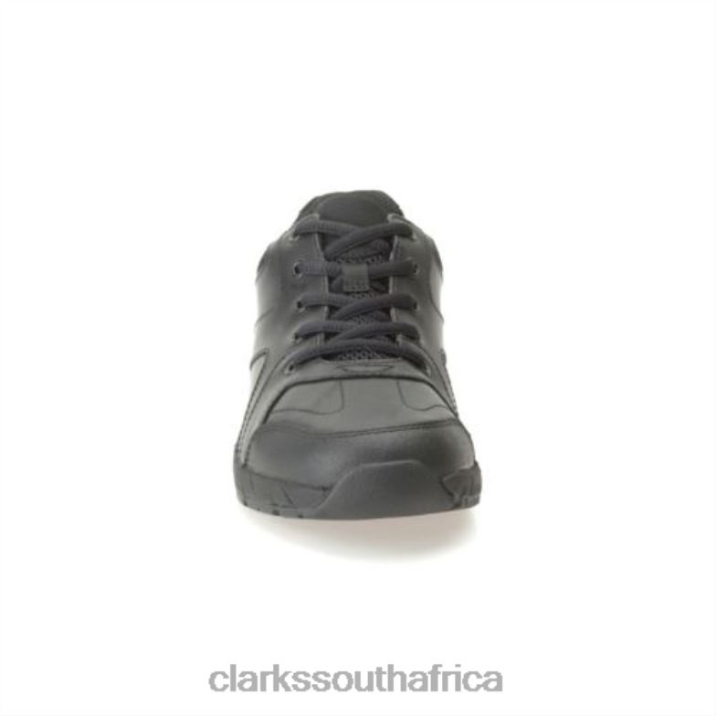 Clarks Air Norfolk Jnr F Fit Black Leather 840404962 Unisex Clarks Black Leather
