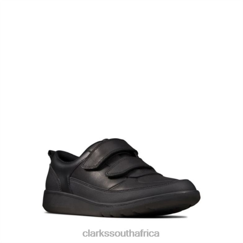 Clarks Black Leather Scape Flare Youth Black Leather 840405833 Unisex Clarks Black Leather
