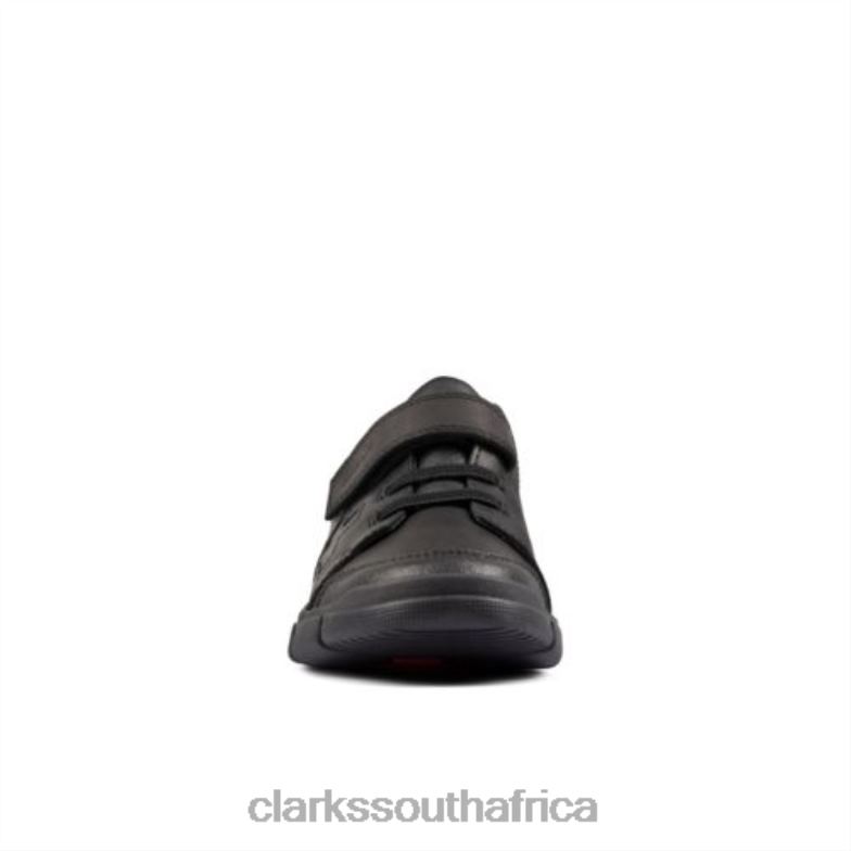Clarks Encode Flash Jnr G Fit Black Leather 840404946 Unisex Clarks Black Leather