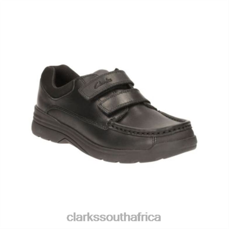Clarks Obie Play Inf F Fit Black Leather 840404994 Unisex Clarks Black Leather