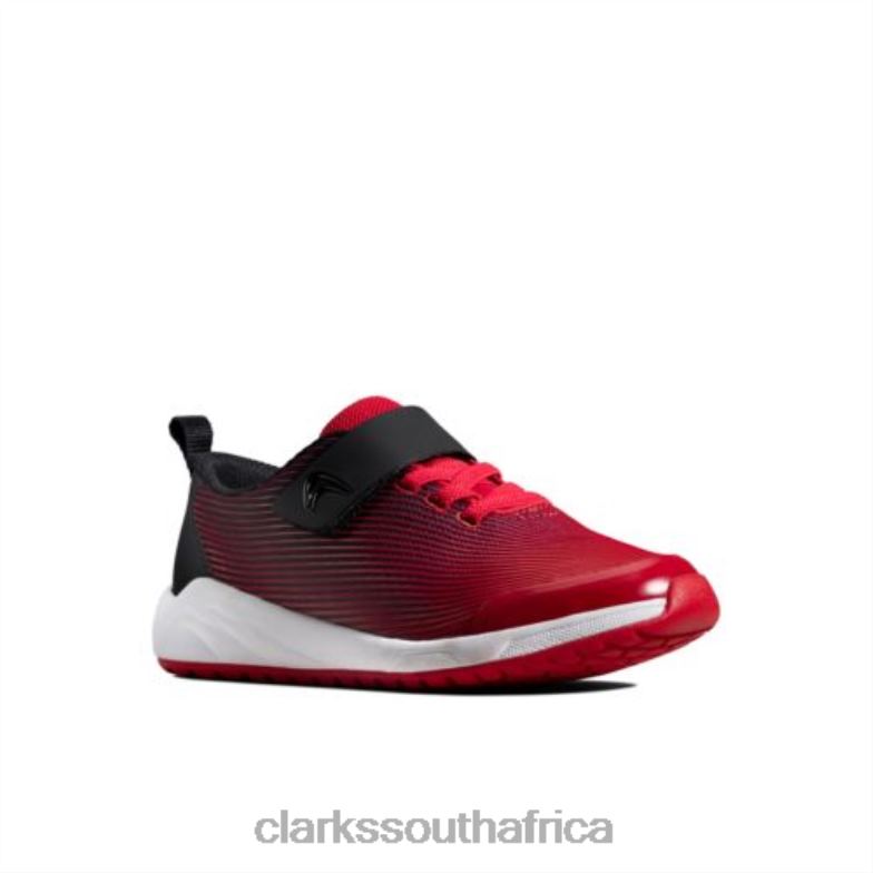 Clarks Red Aeon Pace Jnr G Fit 840404961 Unisex Clarks Red