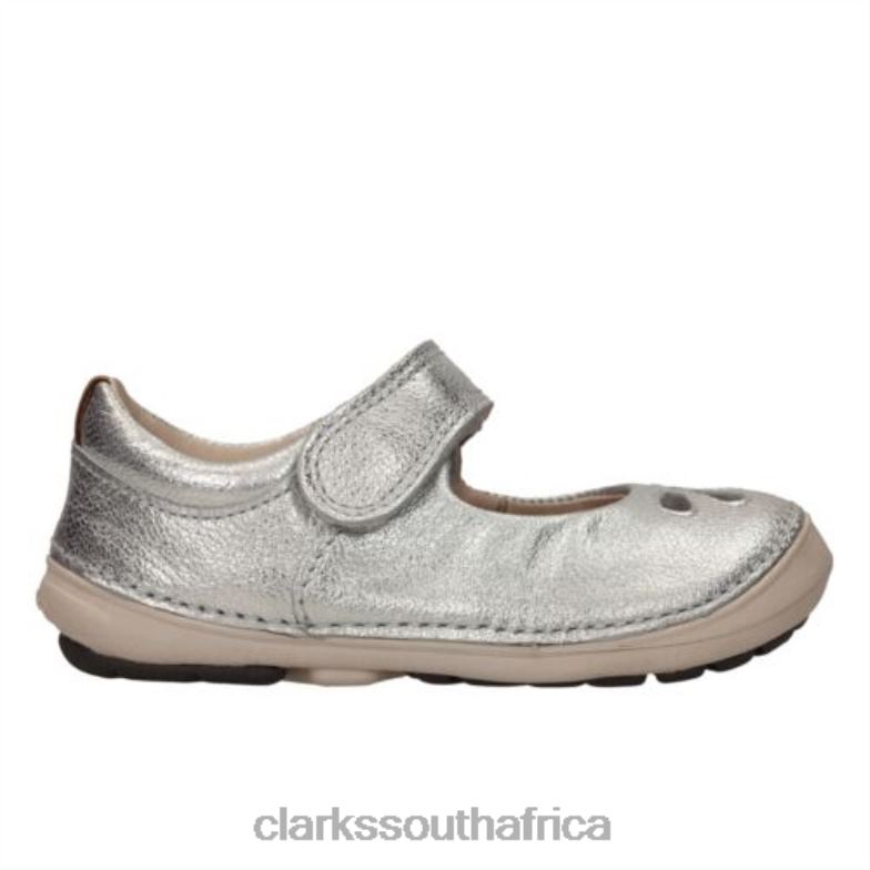 Clarks Silver Leather Softly Eden Fst F Fit 840404745 Unisex Clarks Silver Leather