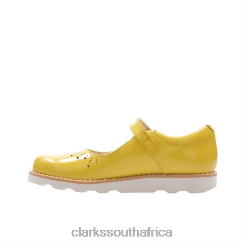 Crown Jump Jnr F Fit Yel Low Patent Clarks 840404742 Unisex Clarks Yellow Patent