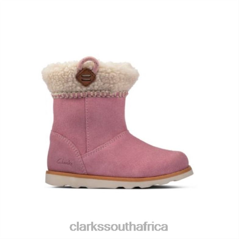 Crown Loop Inf G Fit Pink Suede Clarks 840404558 Unisex Clarks Pink Suede