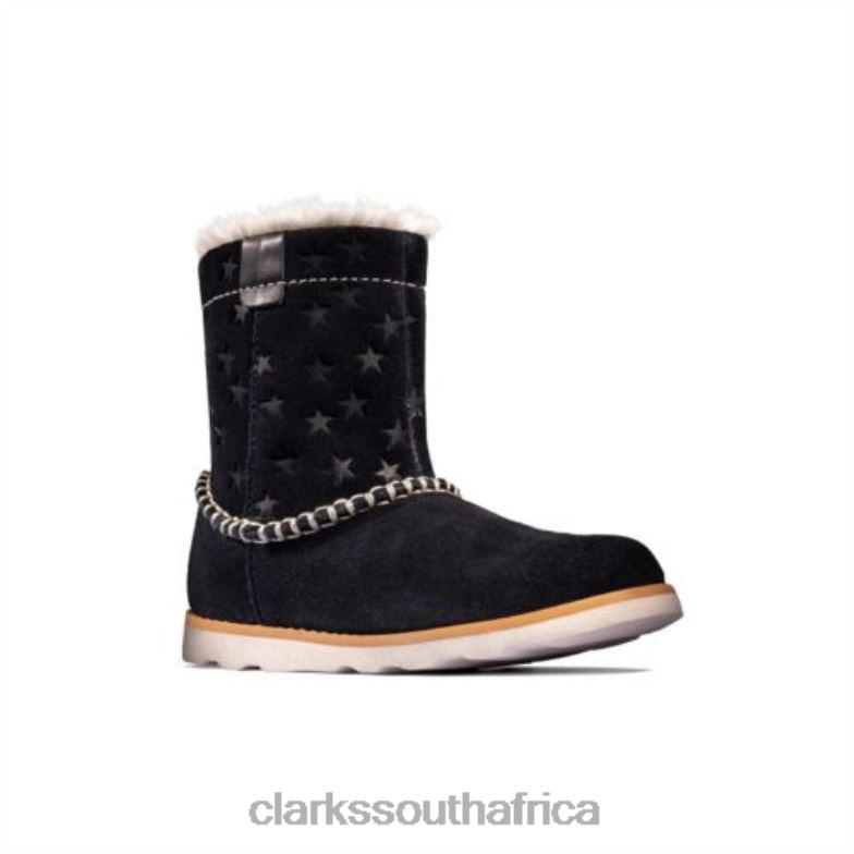 Crown Piper Inf G Fit Navy Suede Clarks 840404574 Unisex Clarks Navy Suede