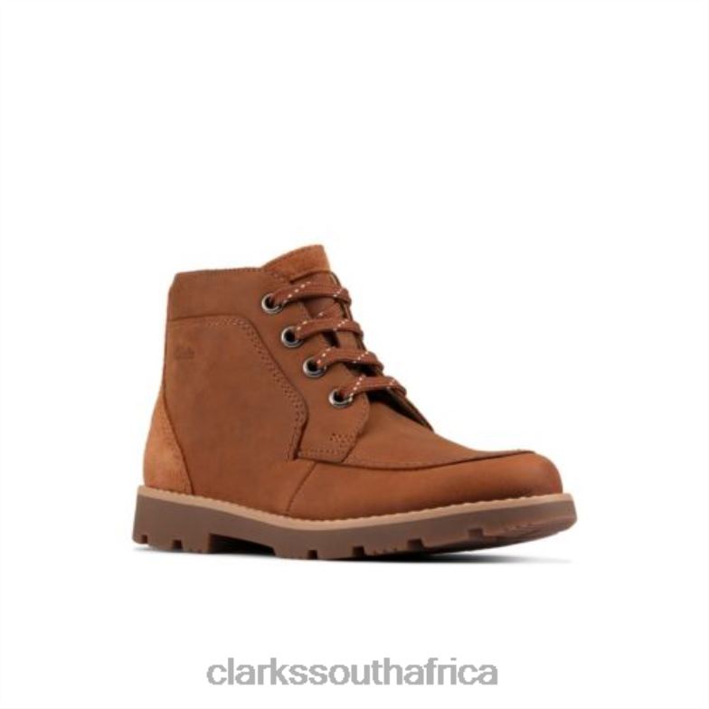 Heath Lace Inf G Fit Tan Leather Clarks 840404782 Unisex Clarks Tan Leather