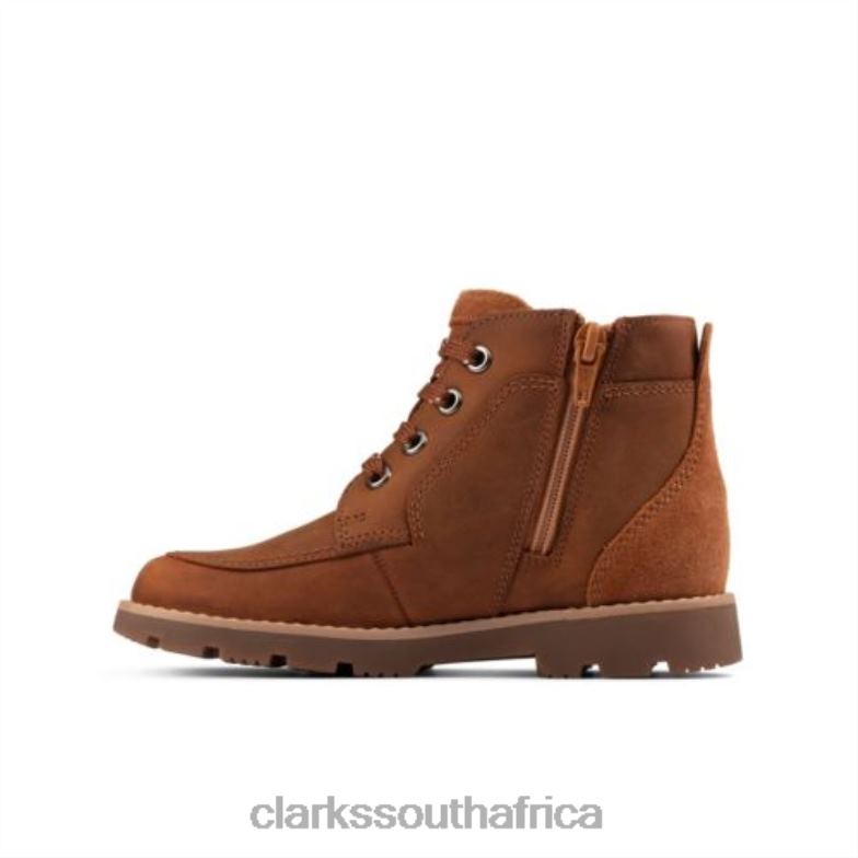 Heath Lace Inf G Fit Tan Leather Clarks 840404782 Unisex Clarks Tan Leather