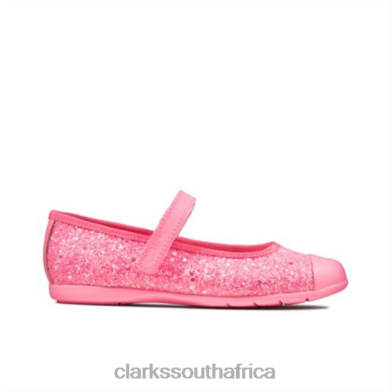 Hot Pink Clarks Dance Tap Jnr F Fit 840404720 Unisex Clarks Hot Pink