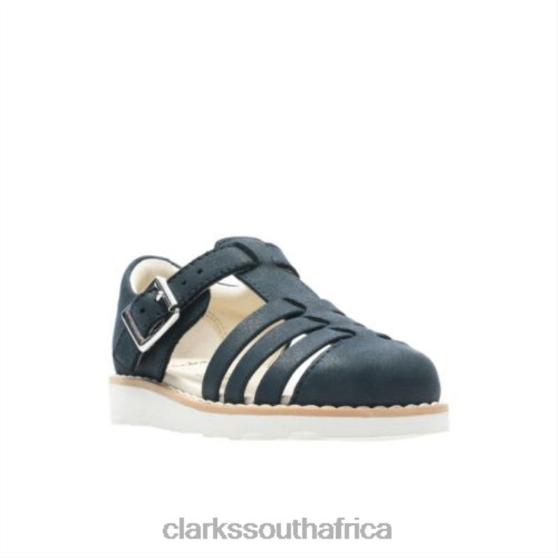 Navy Leather Clarks Crown Stem Inf G Fit 840404867 Unisex Clarks Navy Leather