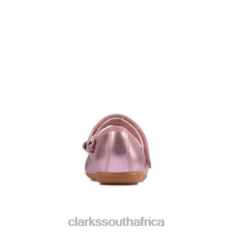 Pink Leather Clarks Dance Bow Inf G Fit 840404675 Unisex Clarks Pink Leather