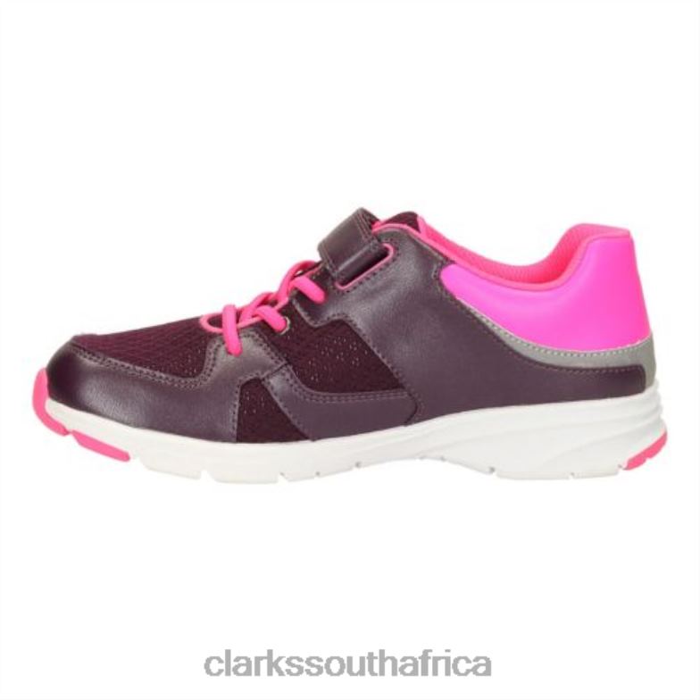 Purple Clarks Reflect Glo Jnr F Fit 840404760 Unisex Clarks Purple