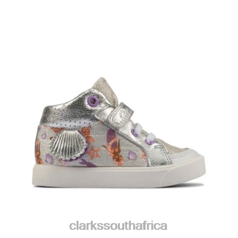 Silver Combi City Pop Inf F Fit Clarks 840404580 Unisex Clarks Silver Combi