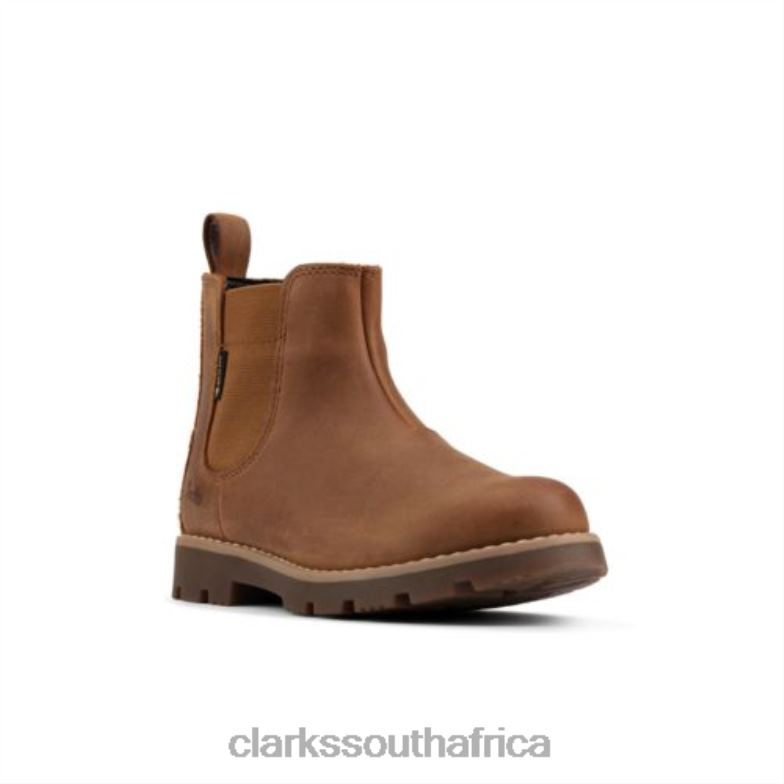 Tan Leather Clarks Heath Sea Gtx Inf G Fit 840404779 Unisex Clarks Tan Leather