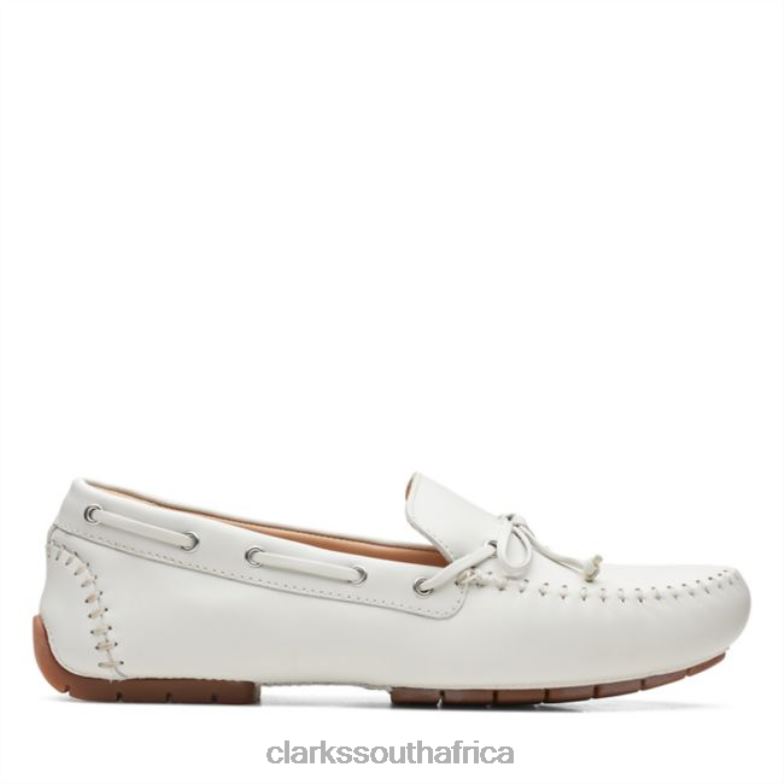 C Mocc Tie White Leather White Leather Clarks 840406542 Unisex Clarks White Leather