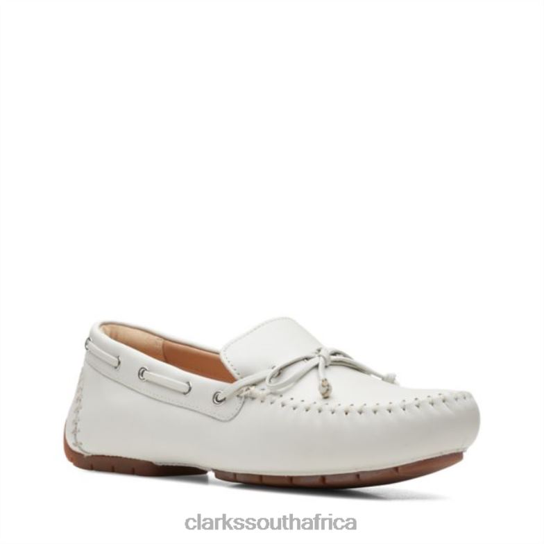 C Mocc Tie White Leather White Leather Clarks 840406542 Unisex Clarks White Leather