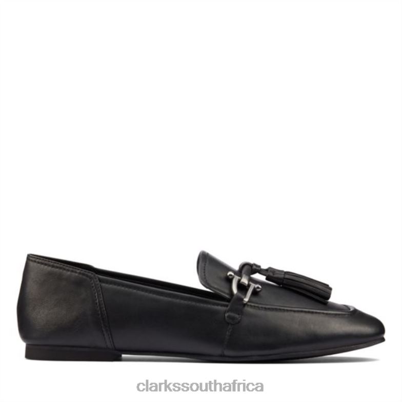 Clarks Black Leather Pure 2 Tassel Black Leather 840406465 Unisex Clarks Black Leather