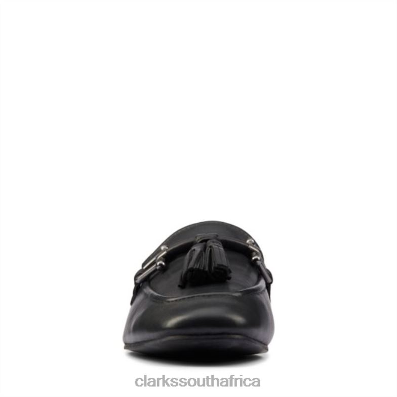 Clarks Black Leather Pure 2 Tassel Black Leather 840406465 Unisex Clarks Black Leather