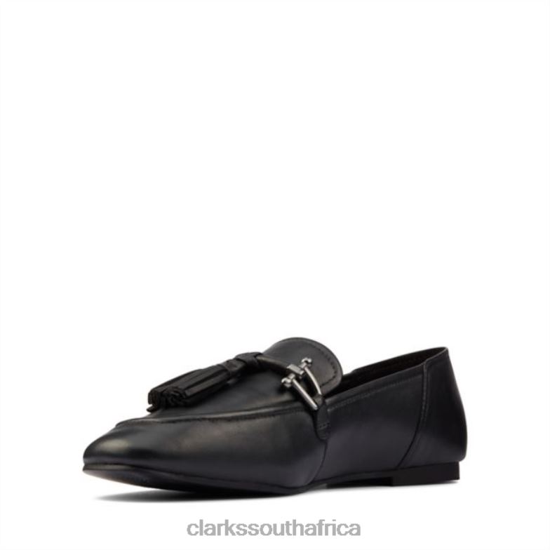 Clarks Black Leather Pure 2 Tassel Black Leather 840406465 Unisex Clarks Black Leather