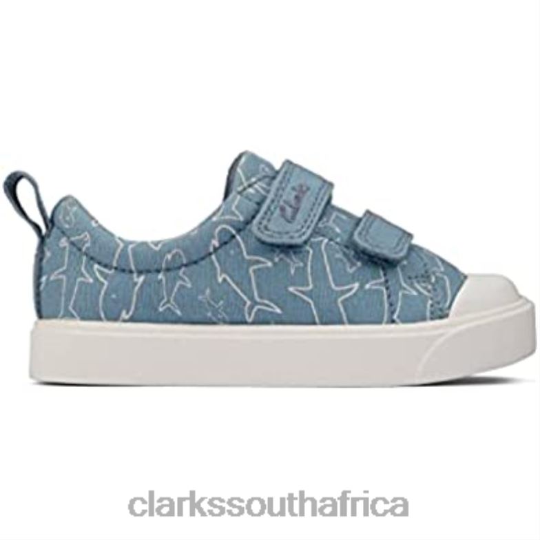 Clarks City Bright Boys Infant Canvas Shoes 840401515 Kids Clarks