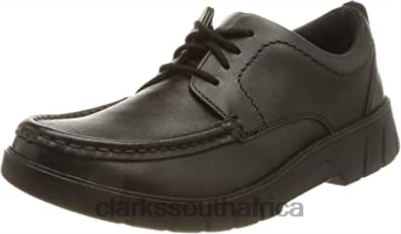 Boy's Branch Lace Y Oxford Clarks Black Leather 84040295 Kids Clarks Black Leather