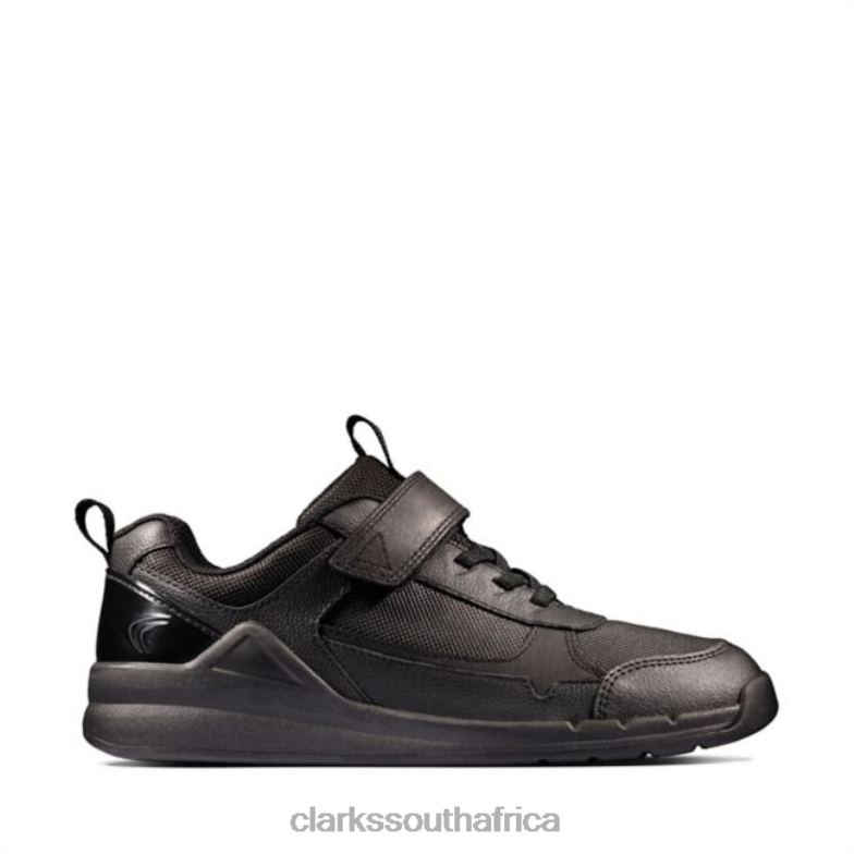 Clarks Black Leather Orbit Sprint Youth Black Leather 840405961 Kids Clarks Black Leather
