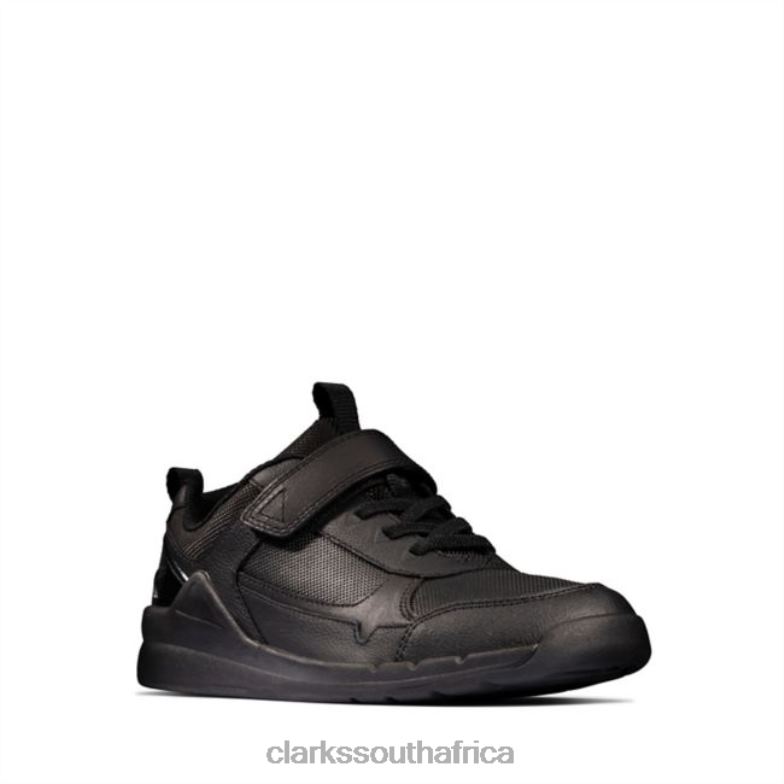 Clarks Black Leather Orbit Sprint Youth Black Leather 840405961 Kids Clarks Black Leather