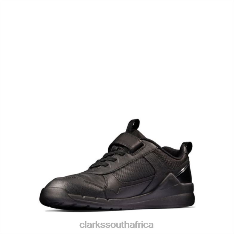 Clarks Black Leather Orbit Sprint Youth Black Leather 840405961 Kids Clarks Black Leather