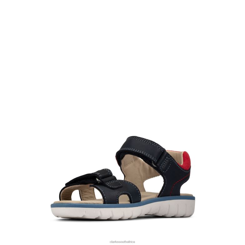Clarks Navy Leather Roam Surf K 840403833 Kids Clarks Navy Leather