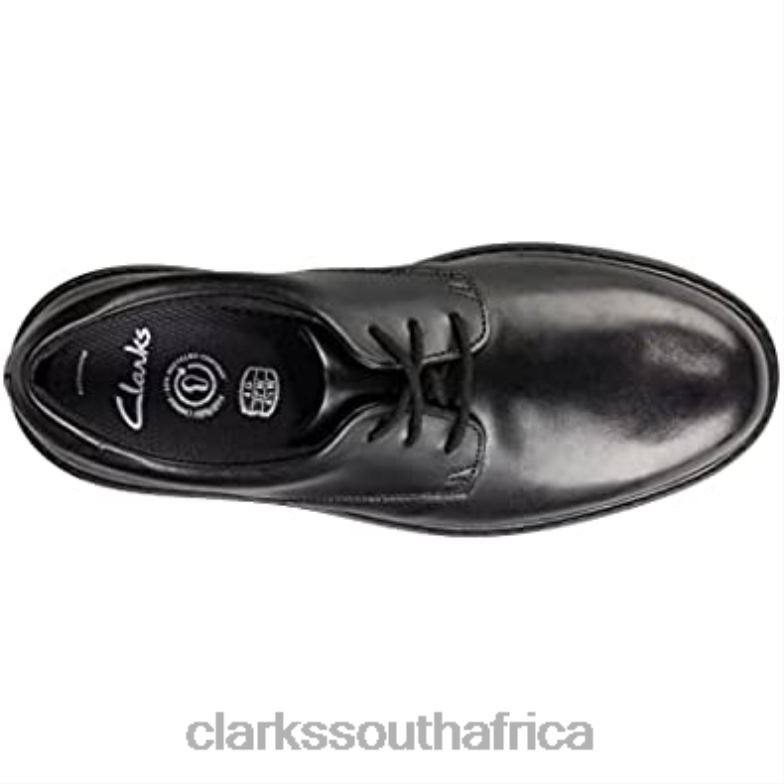 Black Clarks Loxham Derby Y Boys Senior School Shoes 840402051 Kids Clarks Black