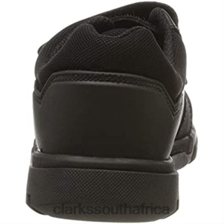 Black Leather Blake Street Black Leather Boys Rip Tape School Shoes Clarks 84040812 Kids Clarks Black Leather
