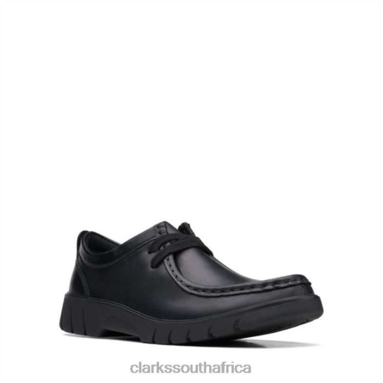 Black Leather Clarks Branch Low Youth Black Leather 840405944 Kids Clarks Black Leather