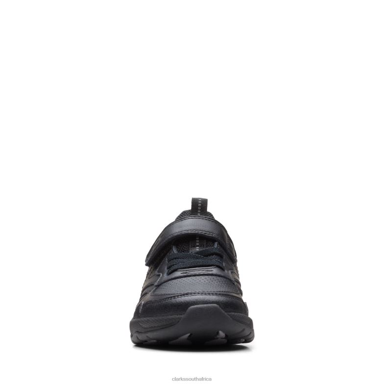 Black Leather Clarks C Lowder Sprint K 840403843 Kids Clarks Black Leather