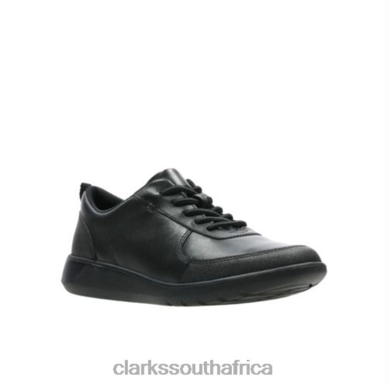 Black Leather Scape Street Jnr E Fit Clarks 840404900 Kids Clarks Black Leather